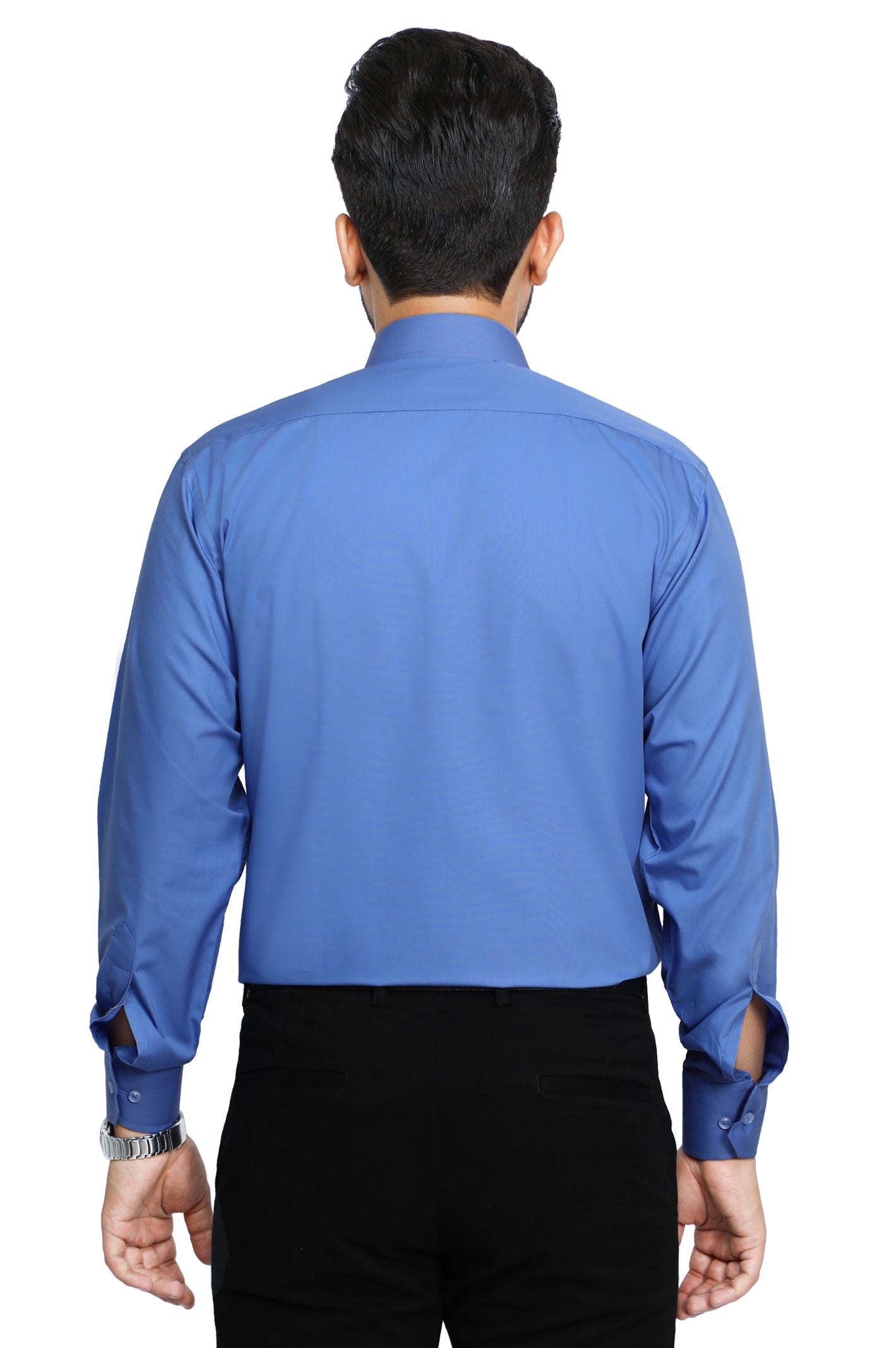 Formal Plain Shirt In D-Blue SKU: AB203-D-Blue - Diners