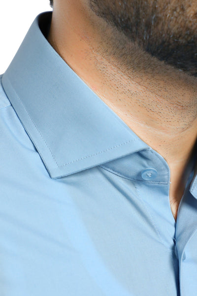 Formal Plain Shirt In SKY BLUE SKU: AB203-SKY BLUE - Diners