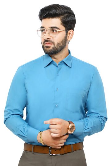 Formal Plain Shirt in Teal SKU: AB203-TEAL - Diners