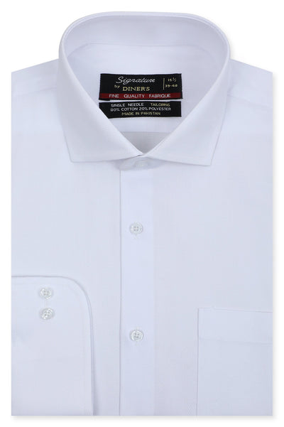 Formal Men Shirt in White SKU: AB25439-WHITE - Diners