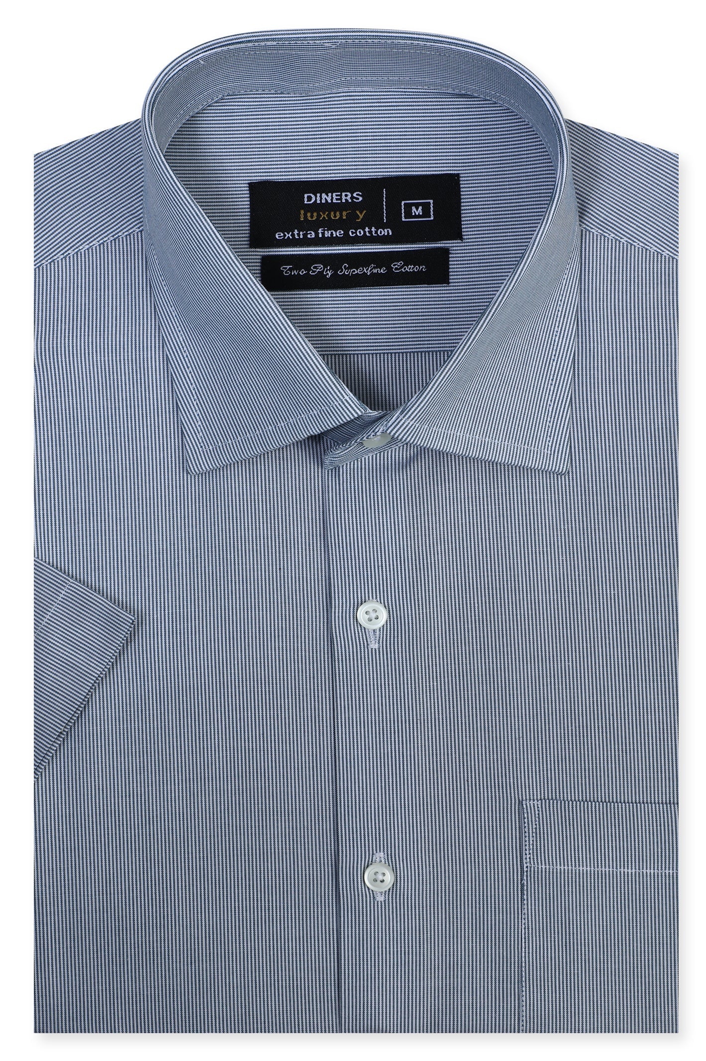 Formal Luxury Shirt SKU: AD28388-BLUE (Half Sleeves) - Diners