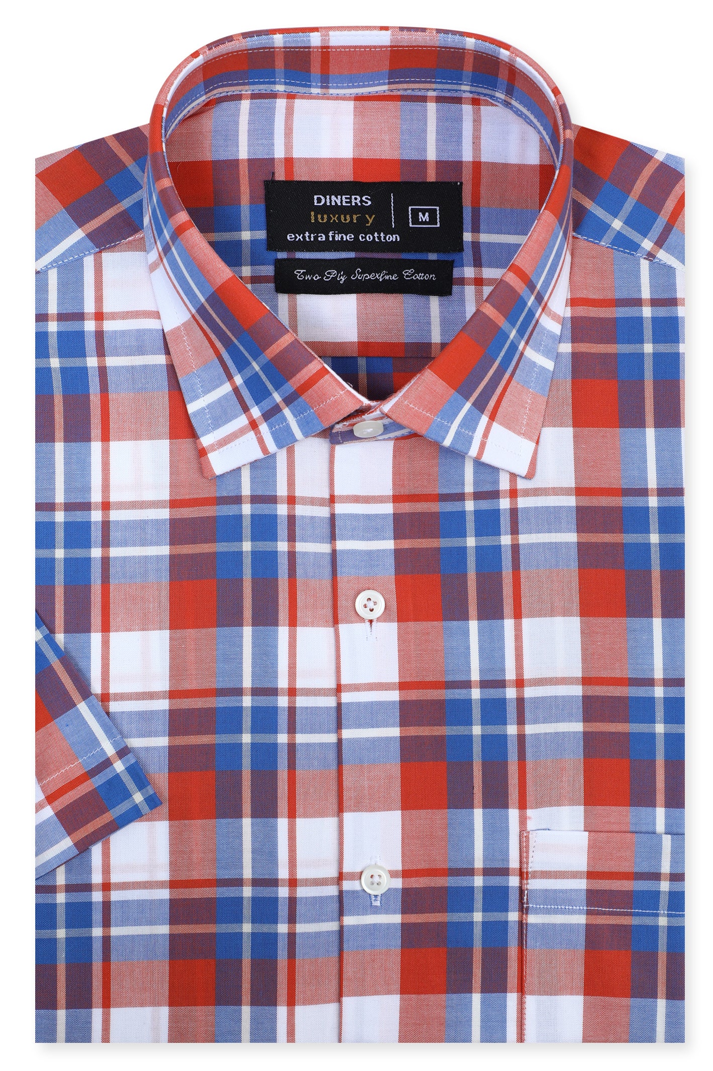 Formal Luxury Shirt SKU: AD28425-BLUE (Half Sleeves) - Diners