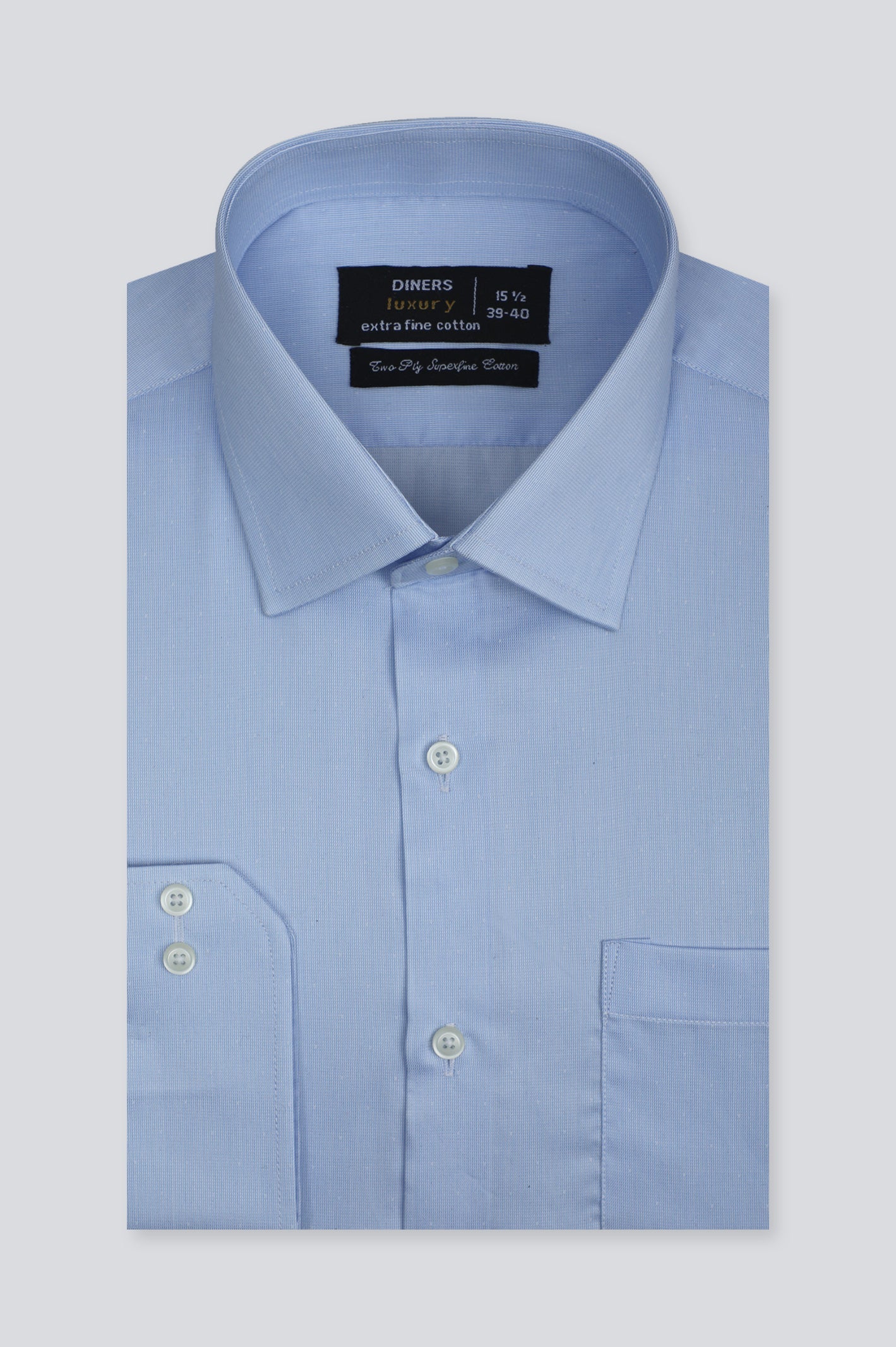 Blue Plain Formal Shirt - Diners