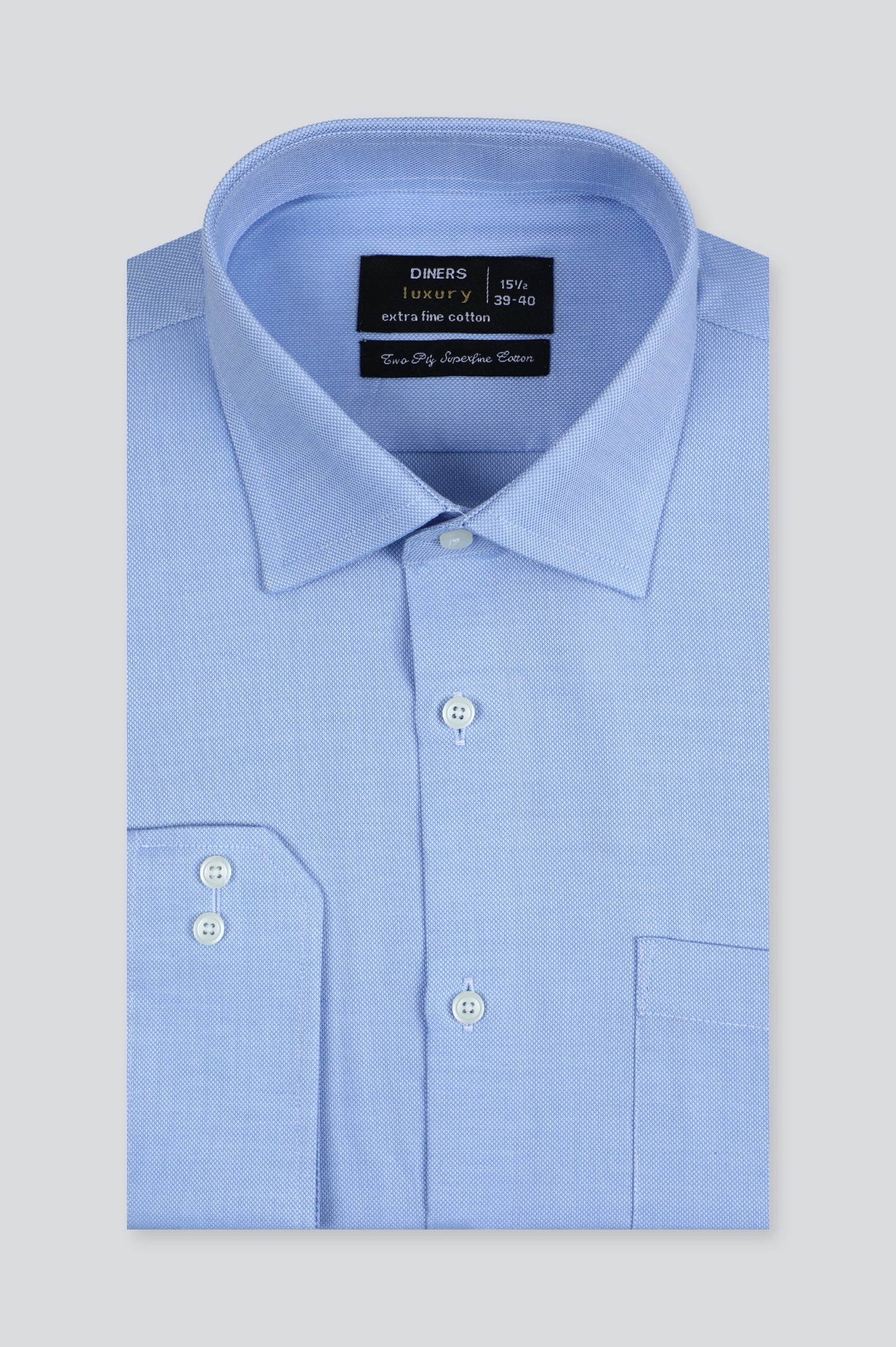 Blue Dobby Formal Shirt - Diners