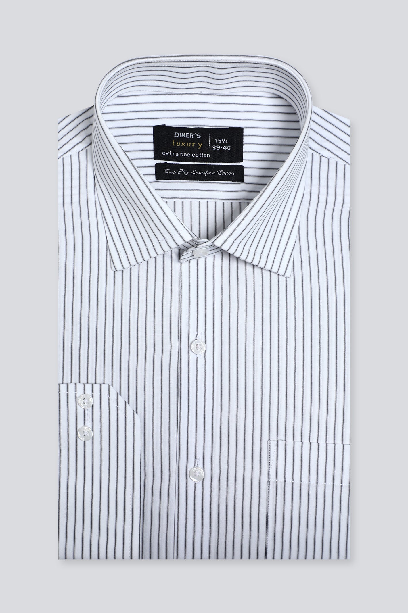 Grey Pinstripe Formal Shirt - Diners