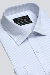 White Pinstripe Formal Shirt For Men - Diners