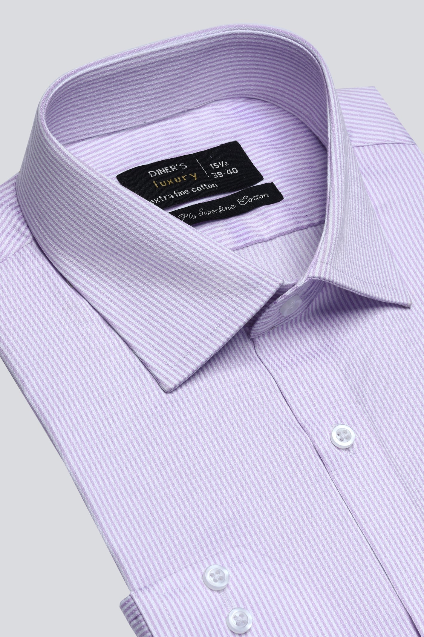 Light Purple Stripe Formal Shirt For Men - Diners