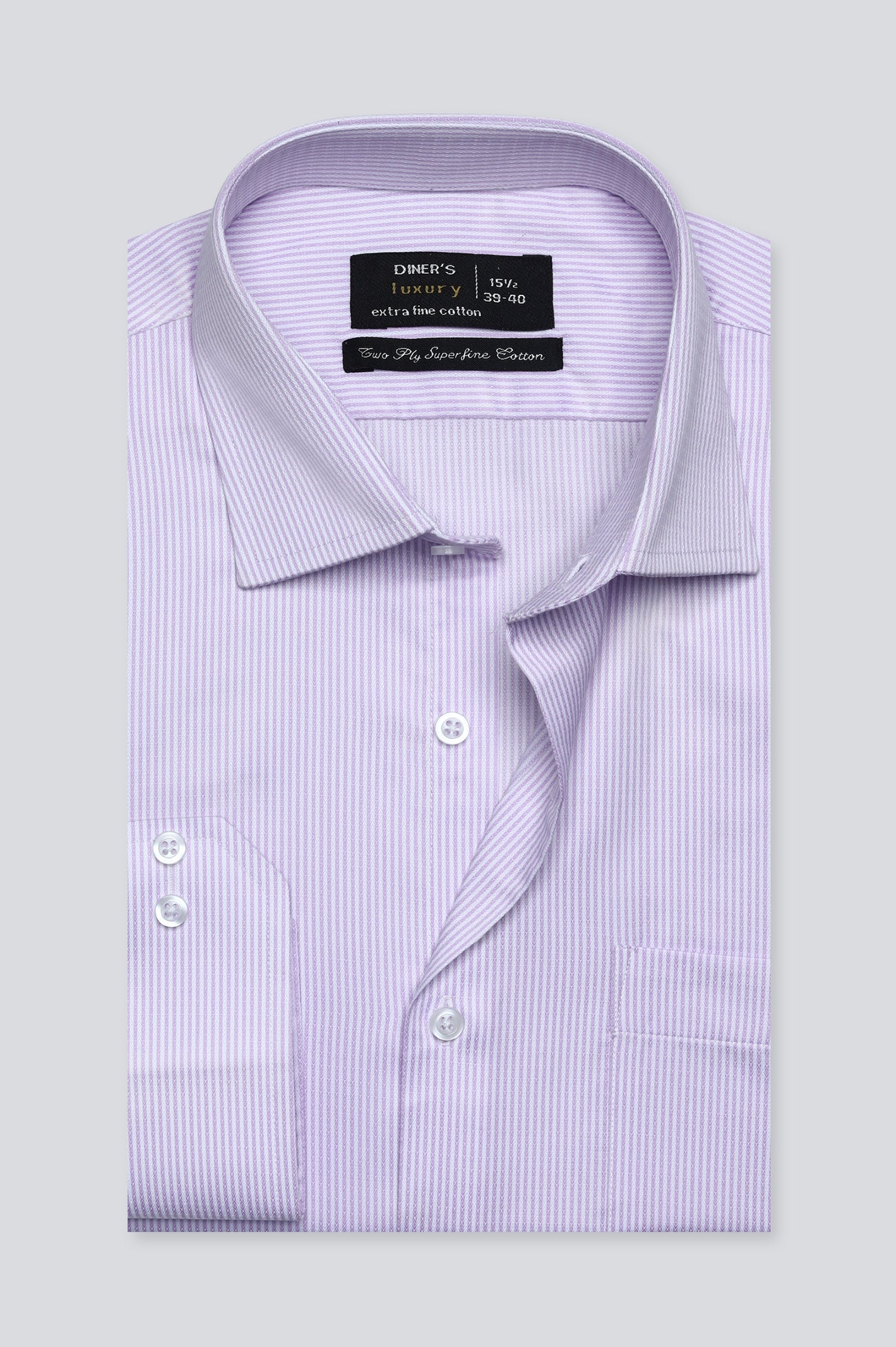 Light Purple Stripe Formal Shirt For Men - Diners