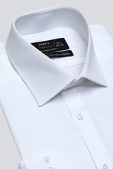 White Self Formal Shirt For Men - Diners