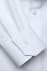White Self Formal Shirt For Men - Diners