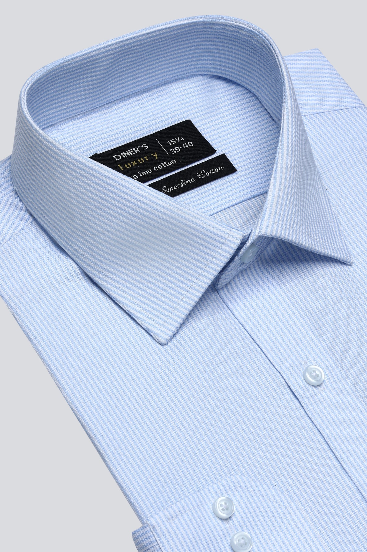 Light Blue Stripe Formal Shirt For Men - Diners