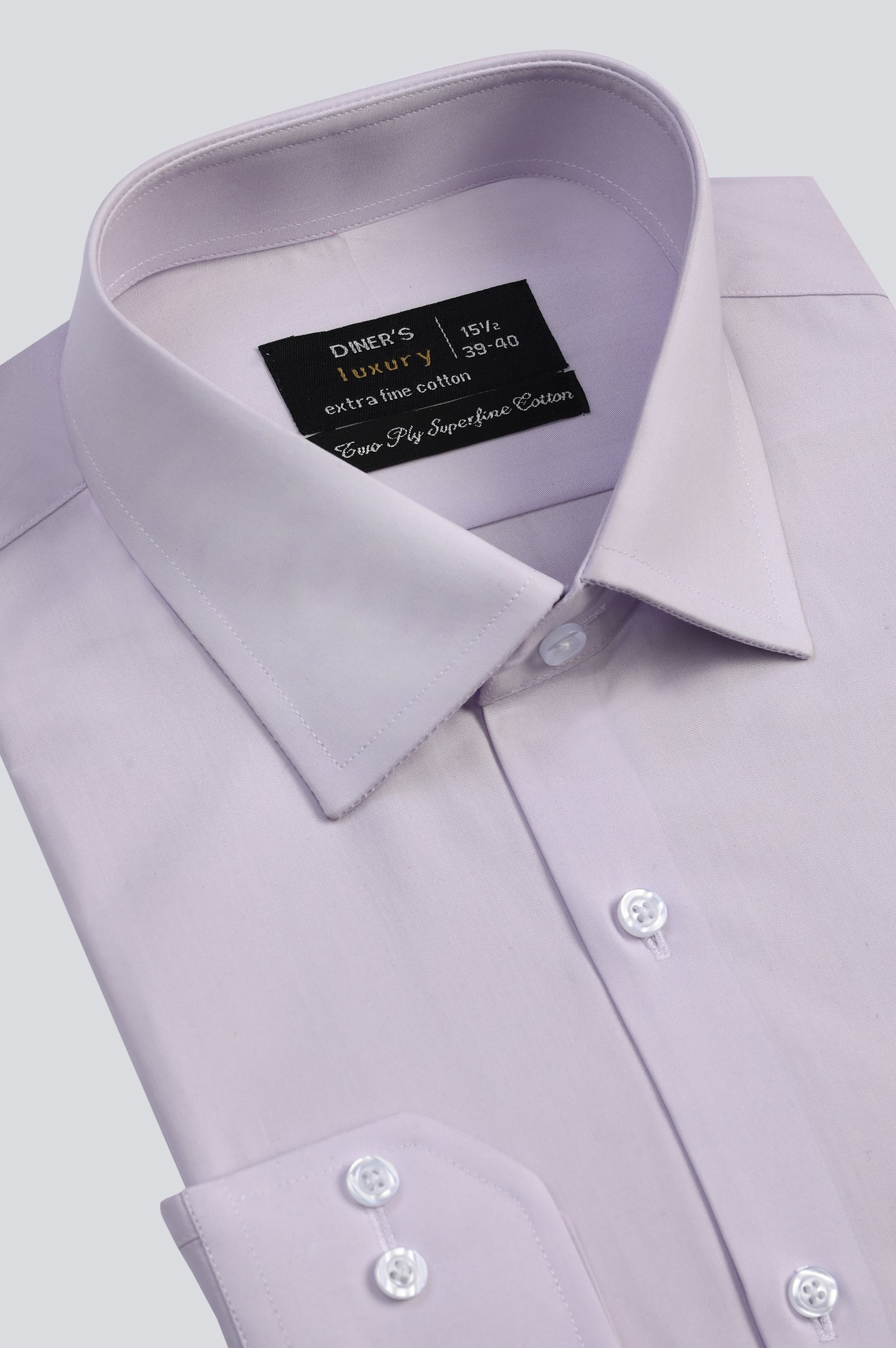 Light Purple Plain Formal Shirt For Men - Diners