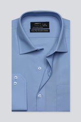 Sky Blue Plain Formal Shirt For Men - Diners