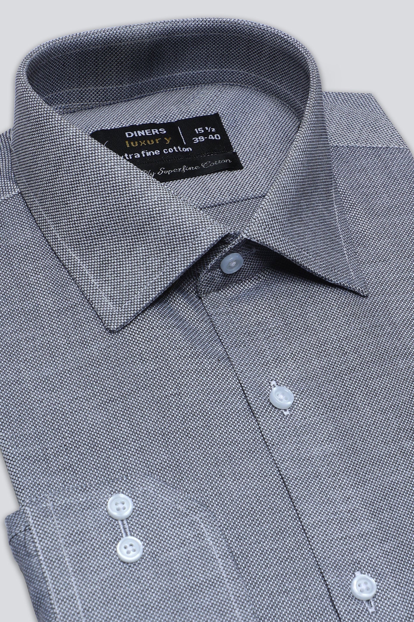 Grey Texture Formal Shirt For Men - Diners