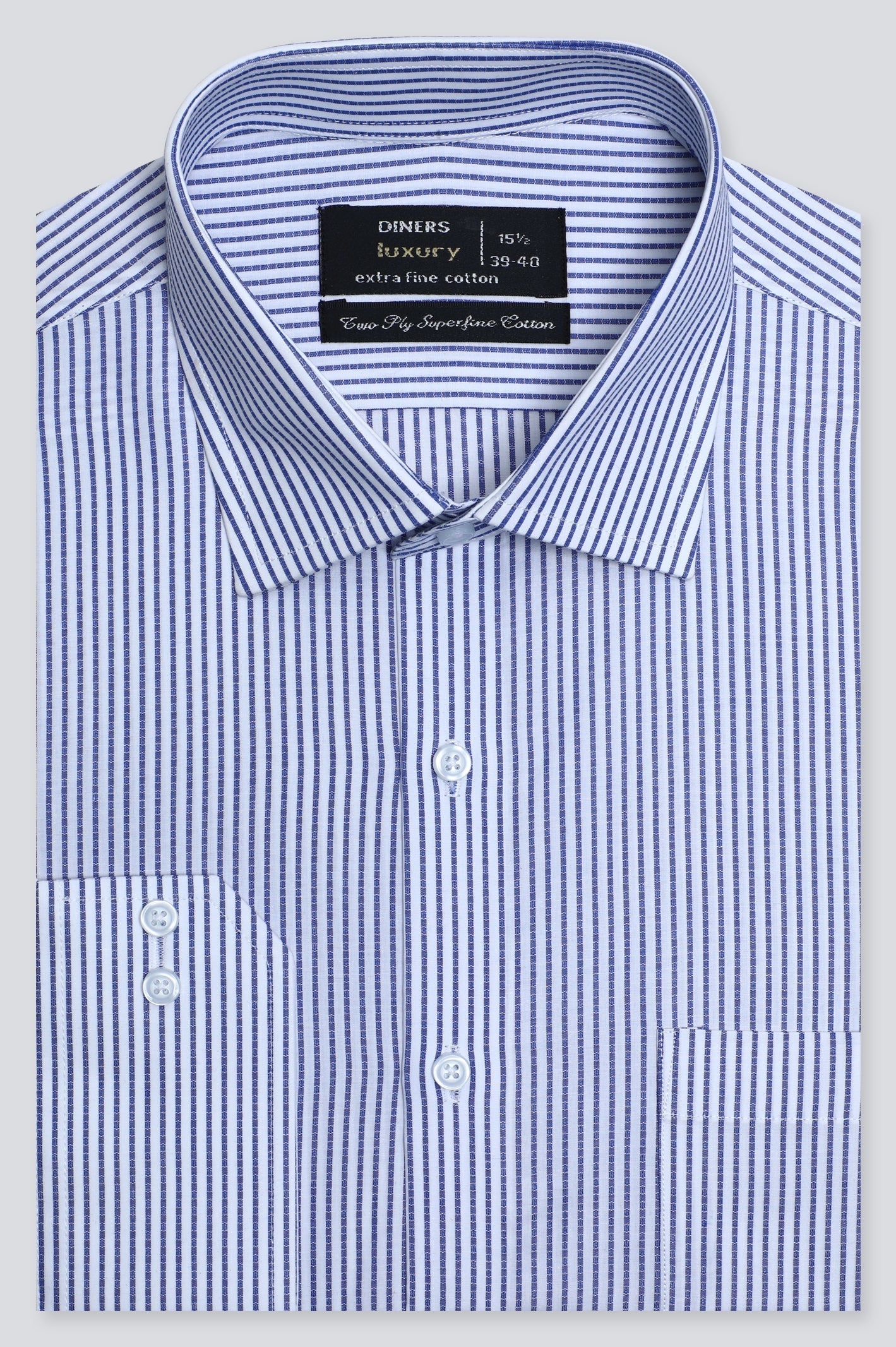 Dark Blue Stripes Formal Shirt – Diners Pakistan