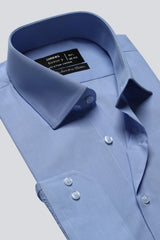 Sky Blue Oxford Self Formal Shirt For Men - Diners