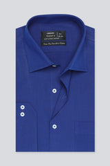 Dark Blue Plain Formal Shirt For Men - Diners
