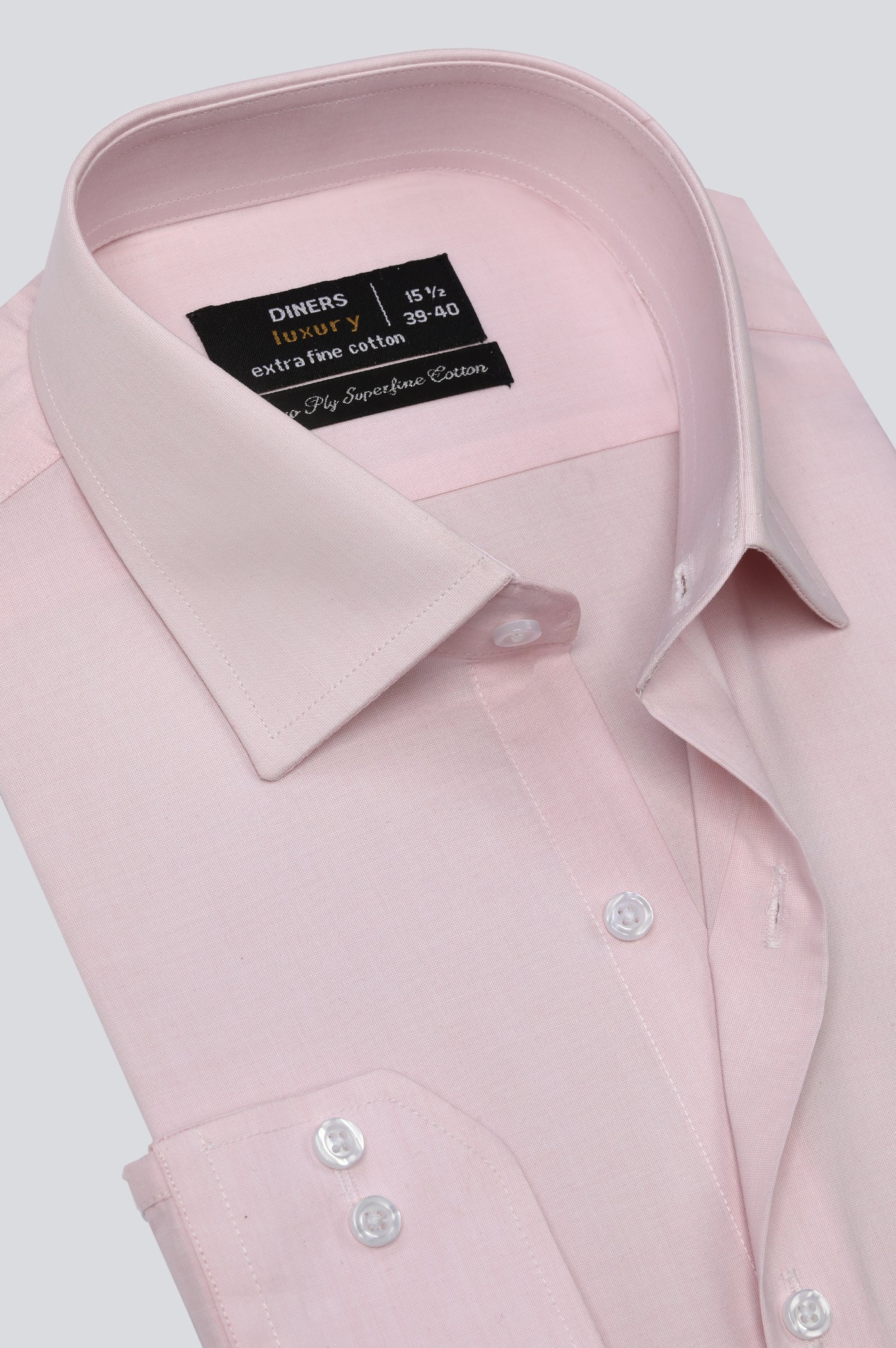 Light Pink Oxford Self Formal Shirt For Men - Diners