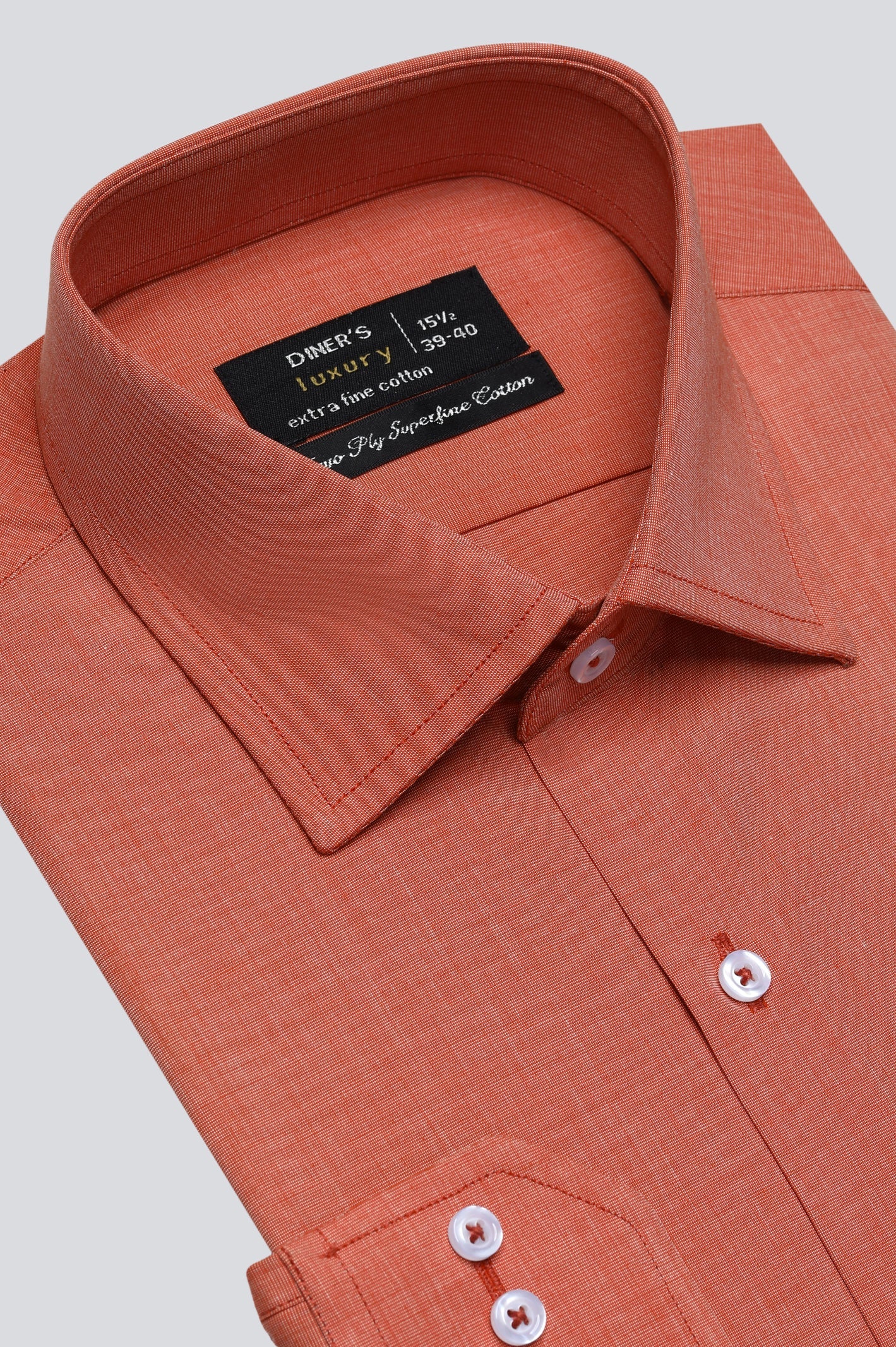 Orange Oxford Formal Shirt For Men - Diners