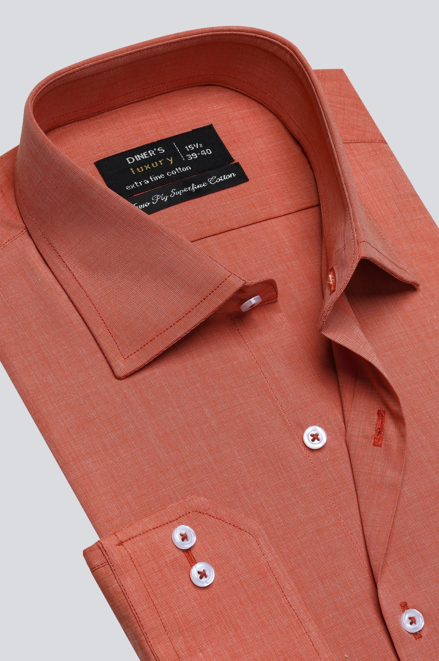 Orange Oxford Formal Shirt For Men - Diners