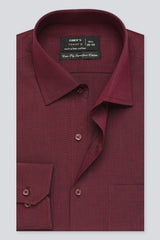 Maroon Texture Formal Shirt For Men - Diners
