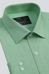 Light Green Self Formal Shirt For Men - Diners