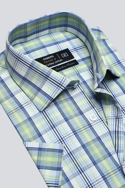 Multicolor Check Formal Shirt For Men - Diners