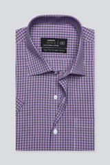 Purple Check Formal Shirt For Men - Diners