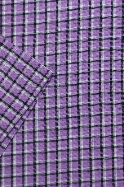 Purple Check Formal Shirt For Men - Diners