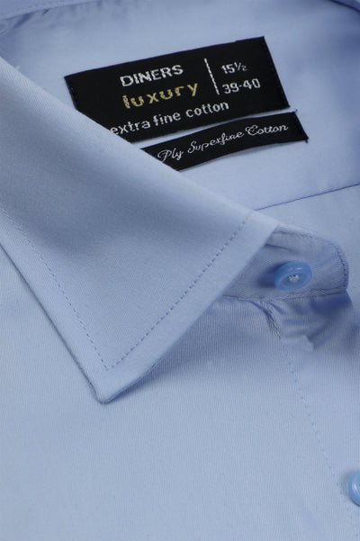 Formal Men Shirt in L-Blue SKU: AD25197-L-BLUE - Diners