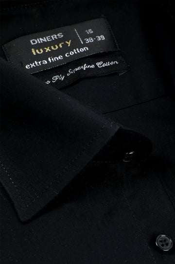 Formal Men Shirt in Black SKU: AD25437-BLACK - Diners