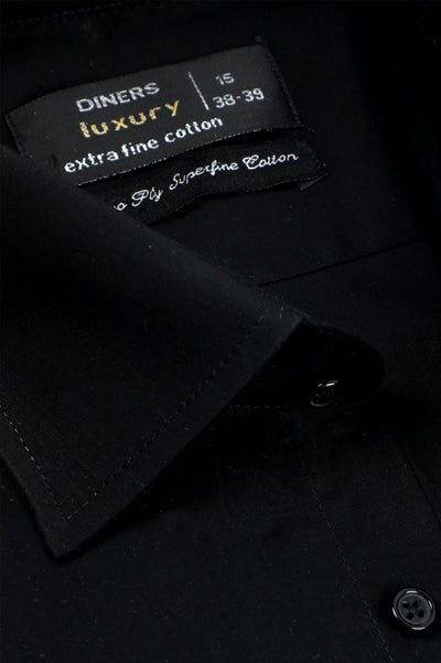 Formal Men Shirt in Black SKU: AD25437-BLACK - Diners