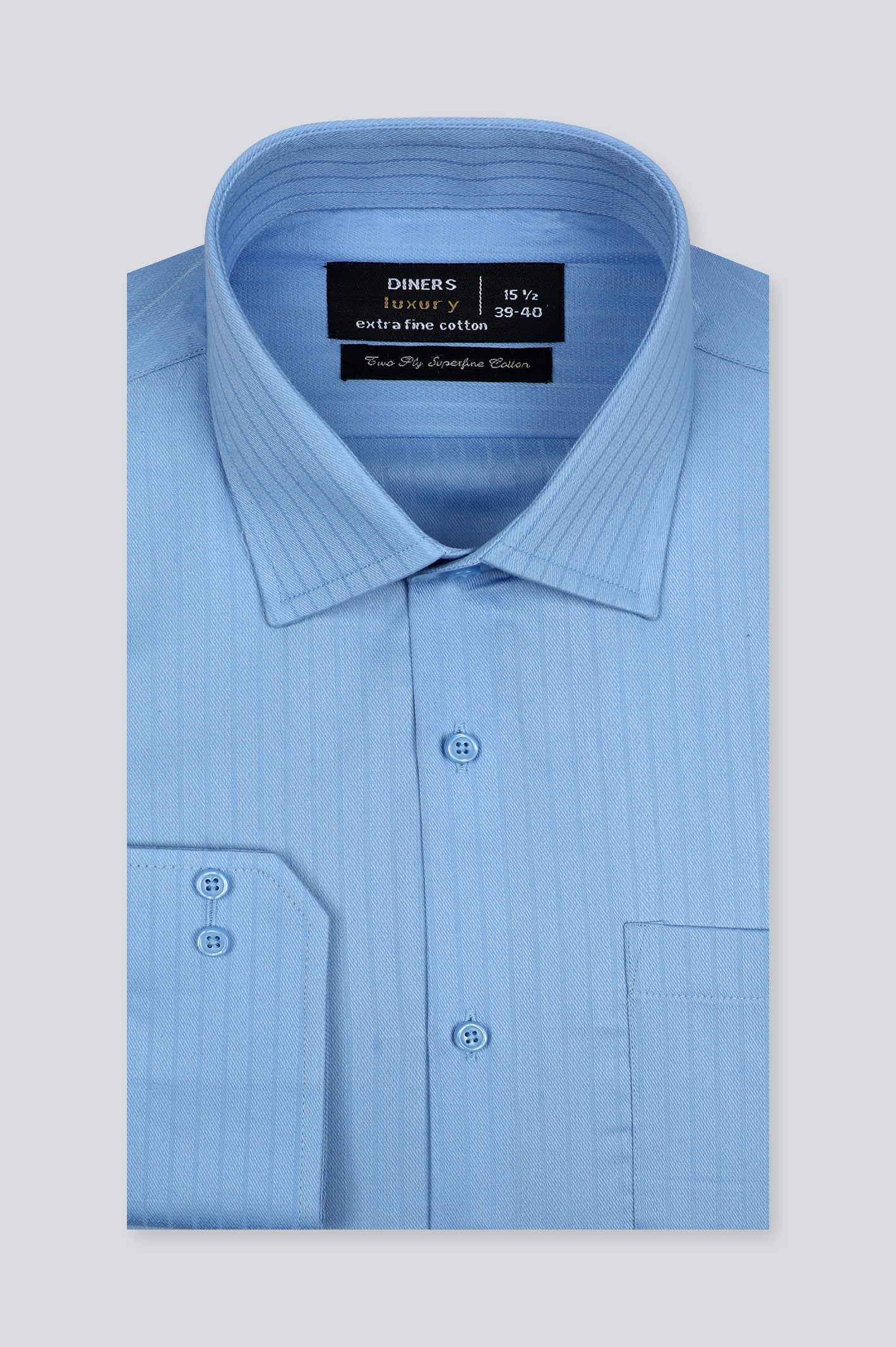 Sky Blue Pinstripe Formal Shirt - Diners