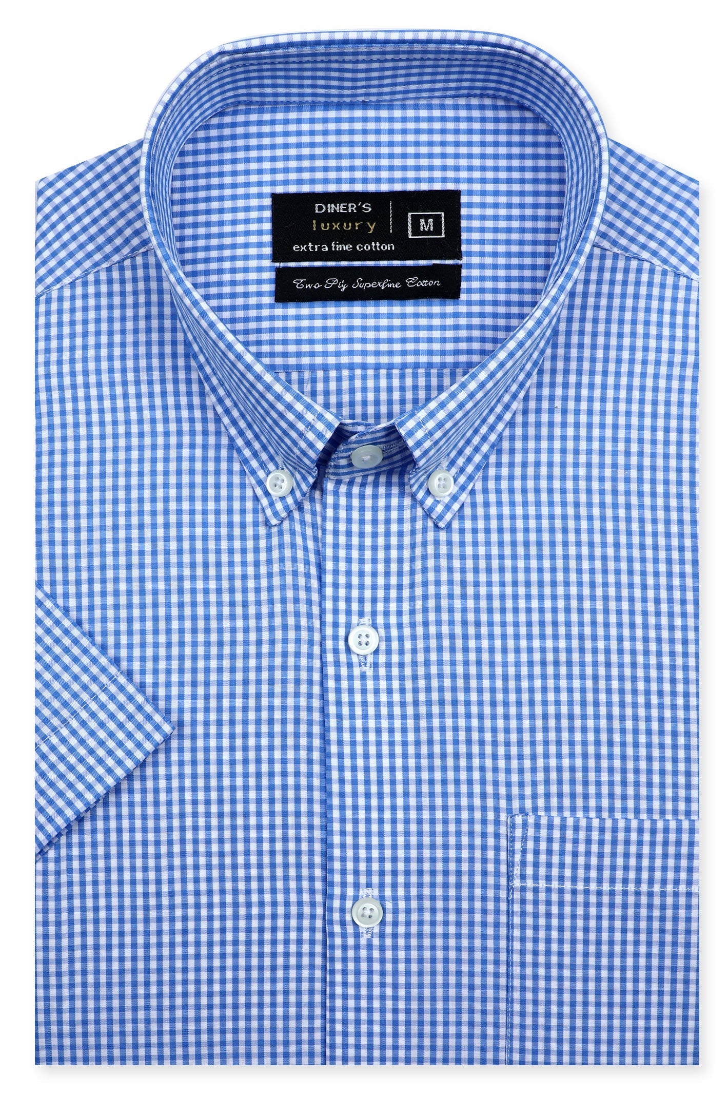Formal Luxury Shirt SKU: AD27186-BLUE (Half Sleeves) - Diners