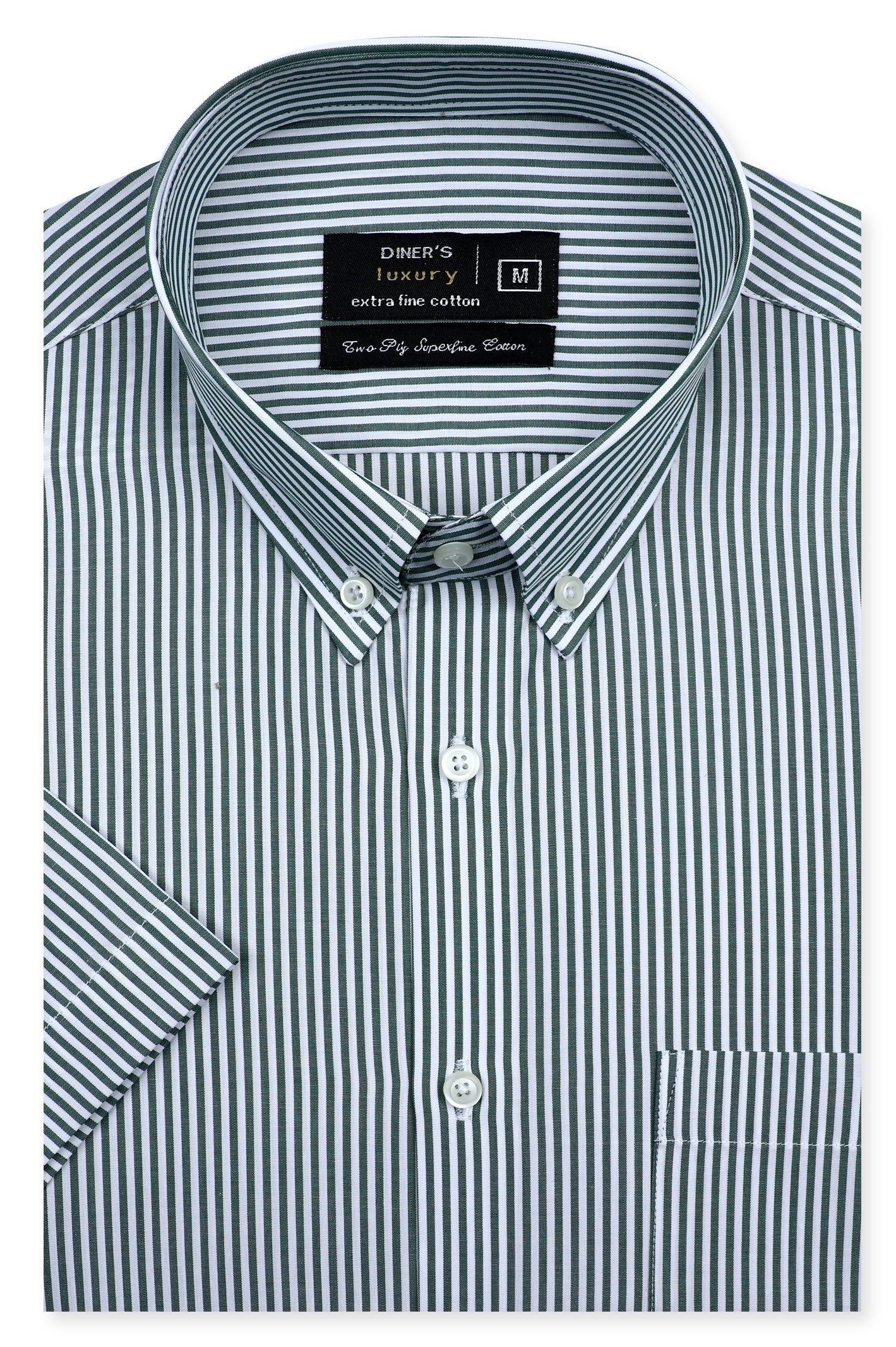 Formal Luxury Shirt SKU: AD27187-GREEN (Half Sleeves) - Diners