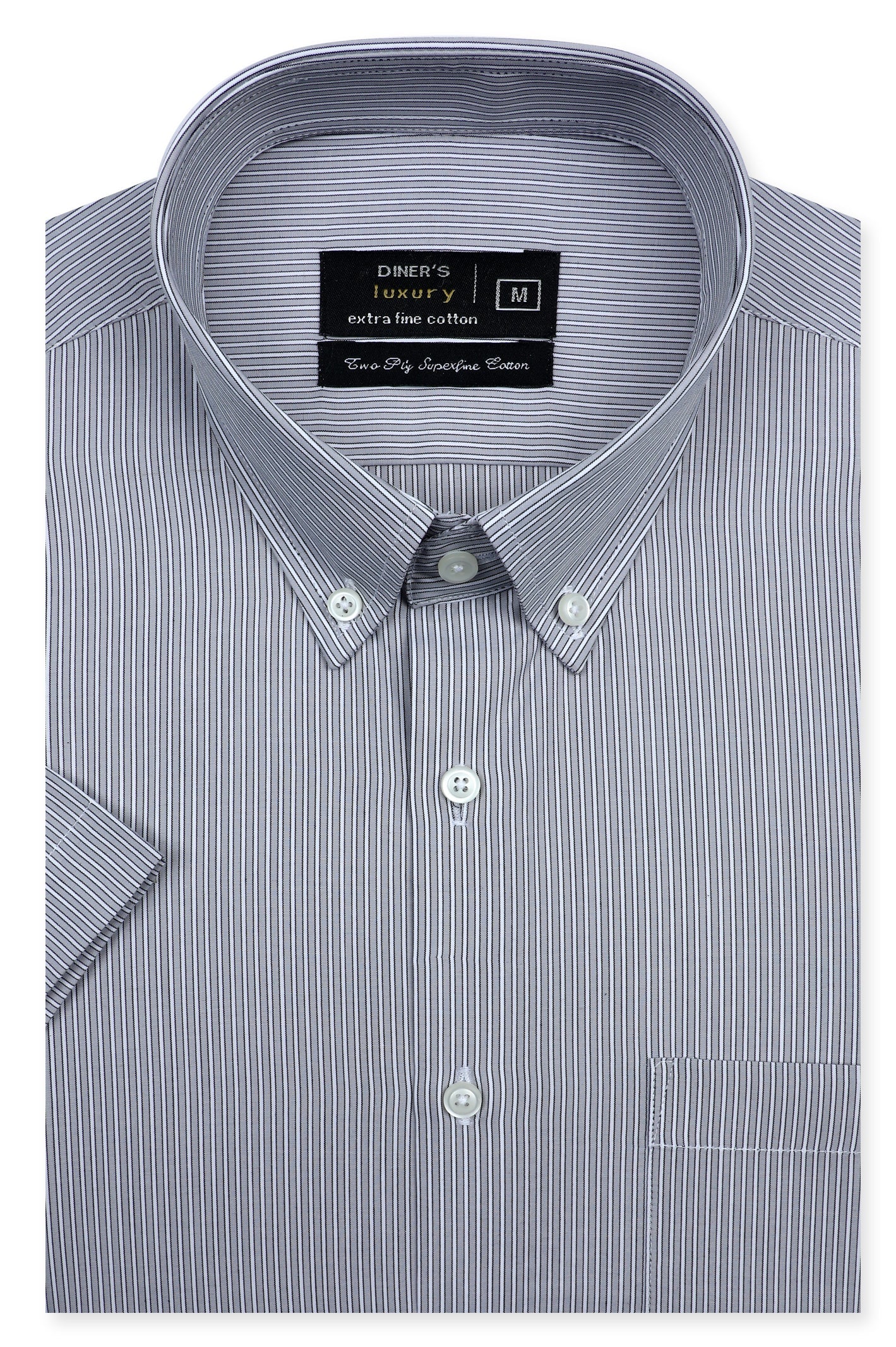 Formal Luxury Shirt SKU: AD27188-GREY (Half Sleeves) - Diners
