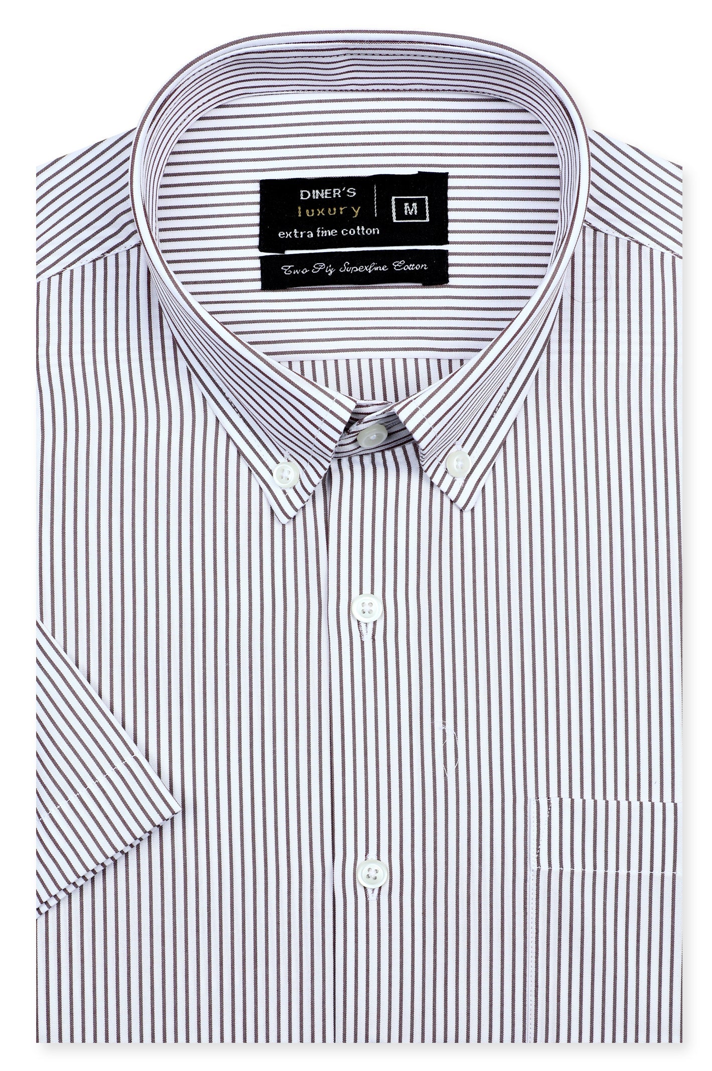 Formal Luxury Shirt SKU: AD27333-D-BROWN (Half Sleeves) - Diners