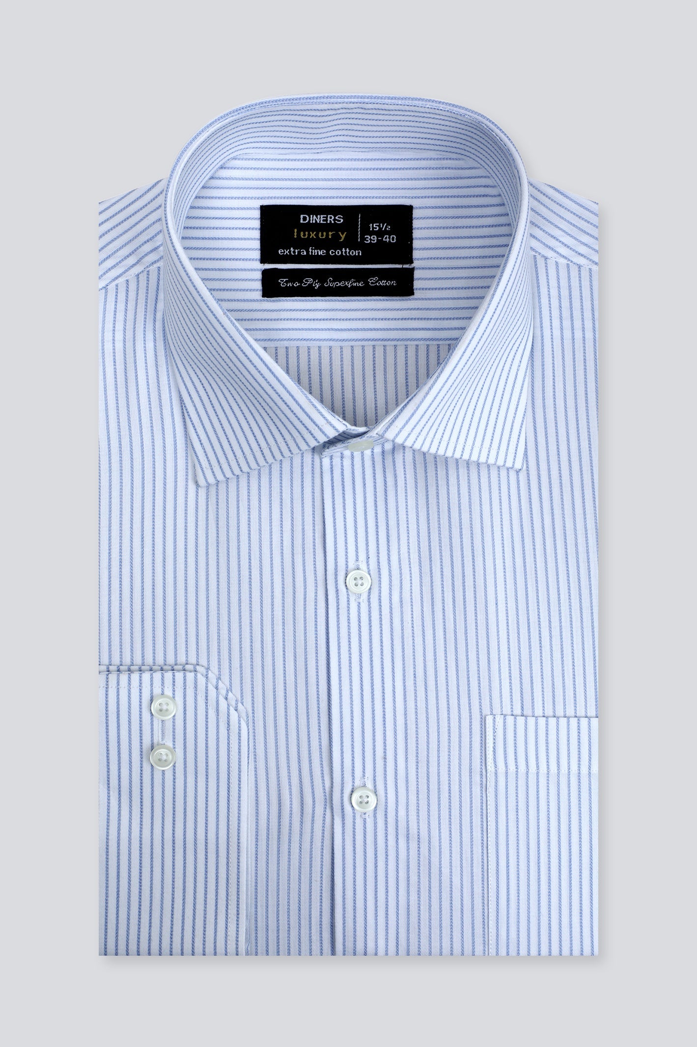 Light Blue Pin Stripe Formal Shirt - Diners