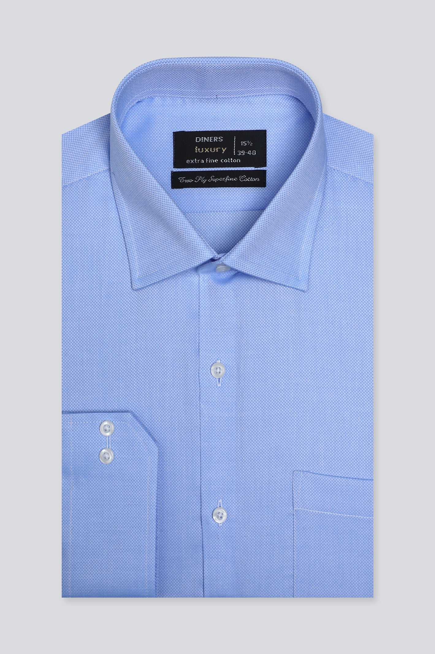 Light Blue Texture Formal Shirt For Men - Diners