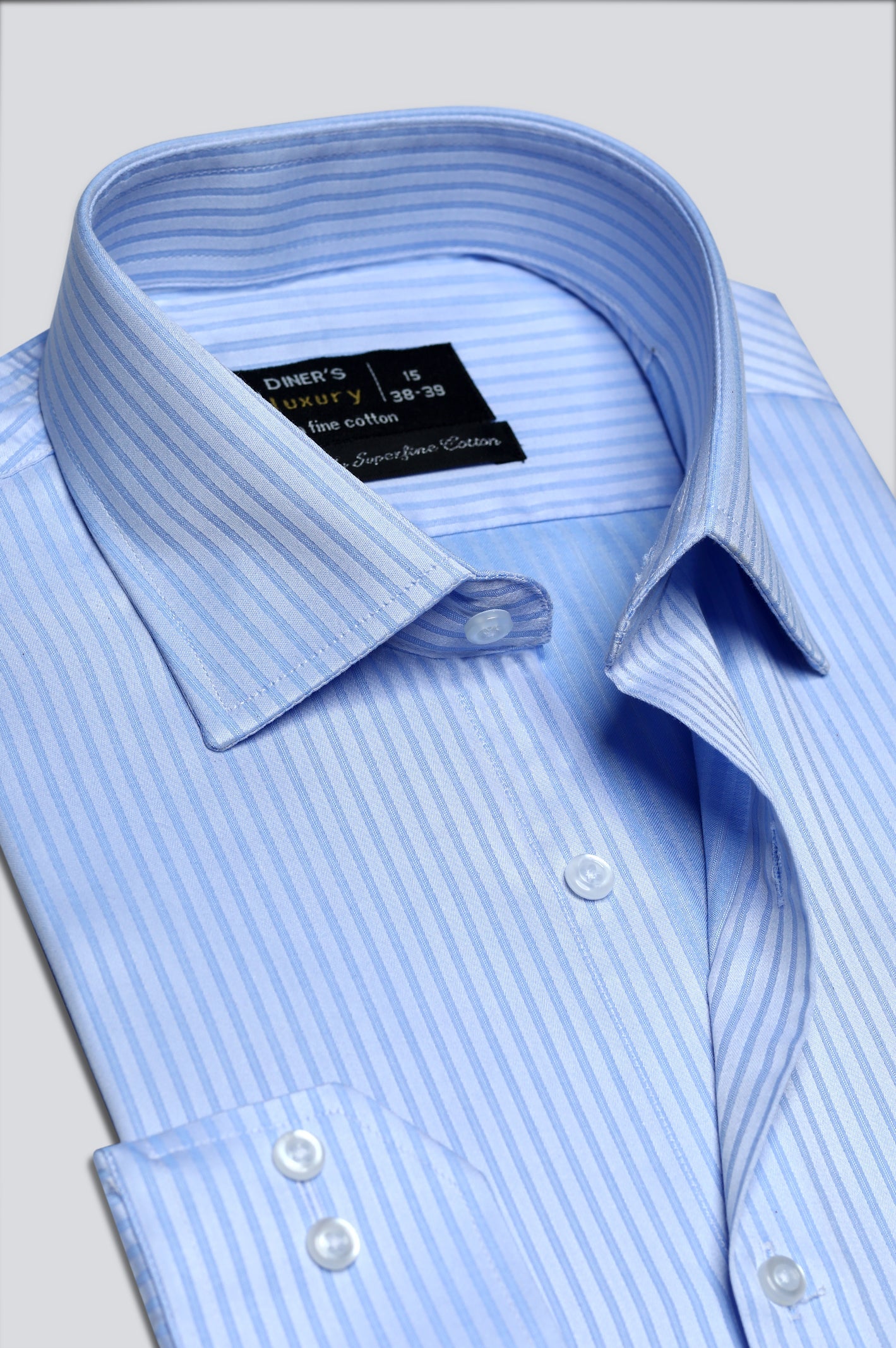 Sky Blue Stripe Formal Shirt For Men - Diners