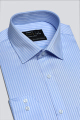 Sky Blue Stripe Formal Shirt For Men - Diners