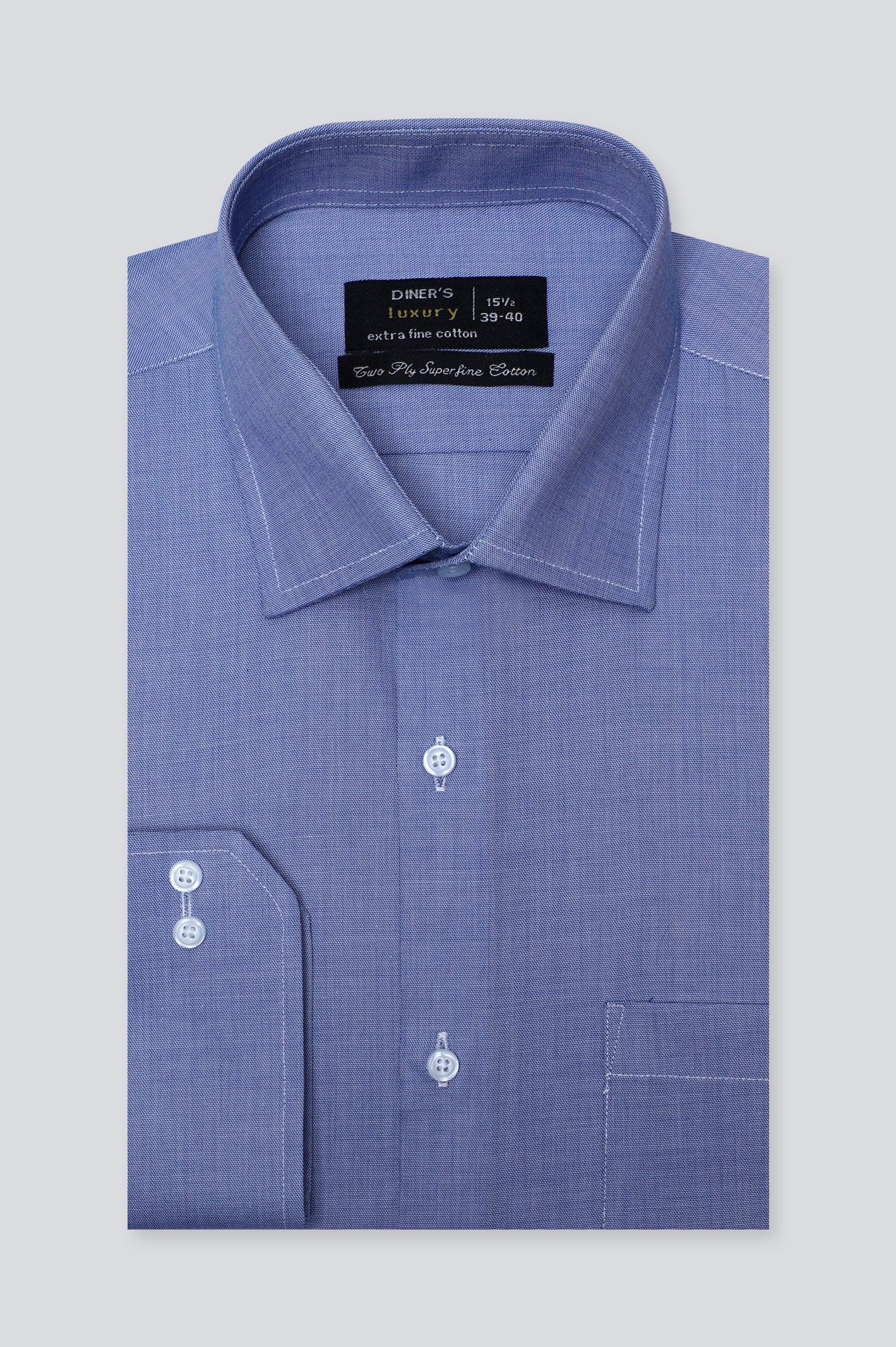 Blue Self Formal Shirt For Men - Diners