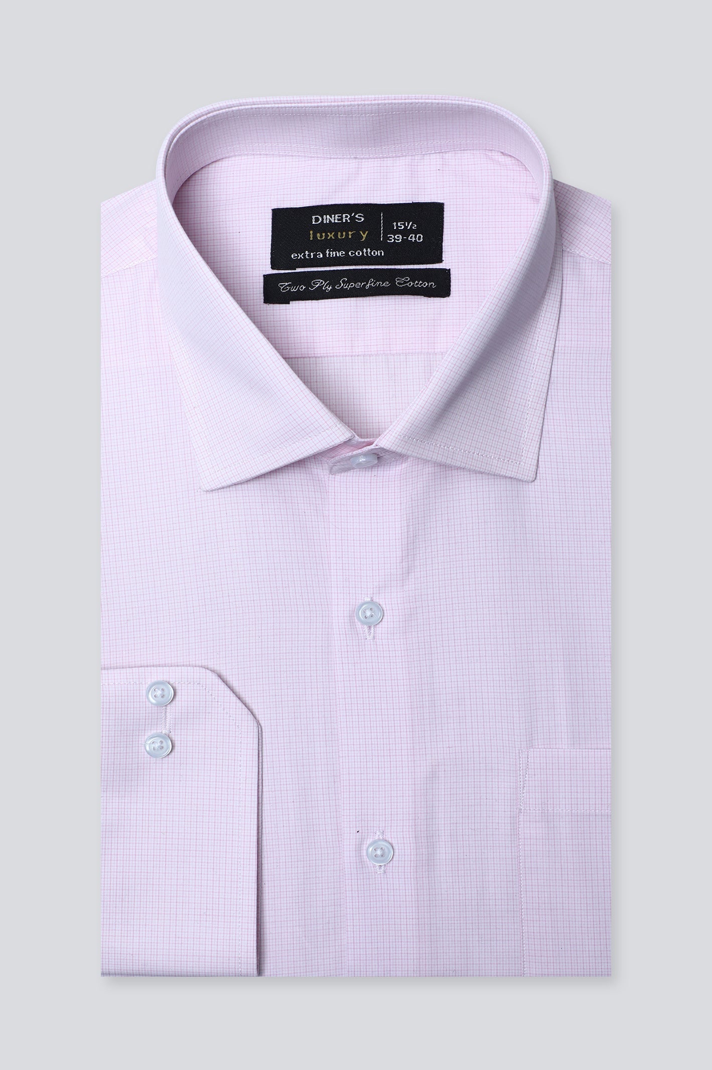 Pink Pin Check Formal Shirt For Men - Diners