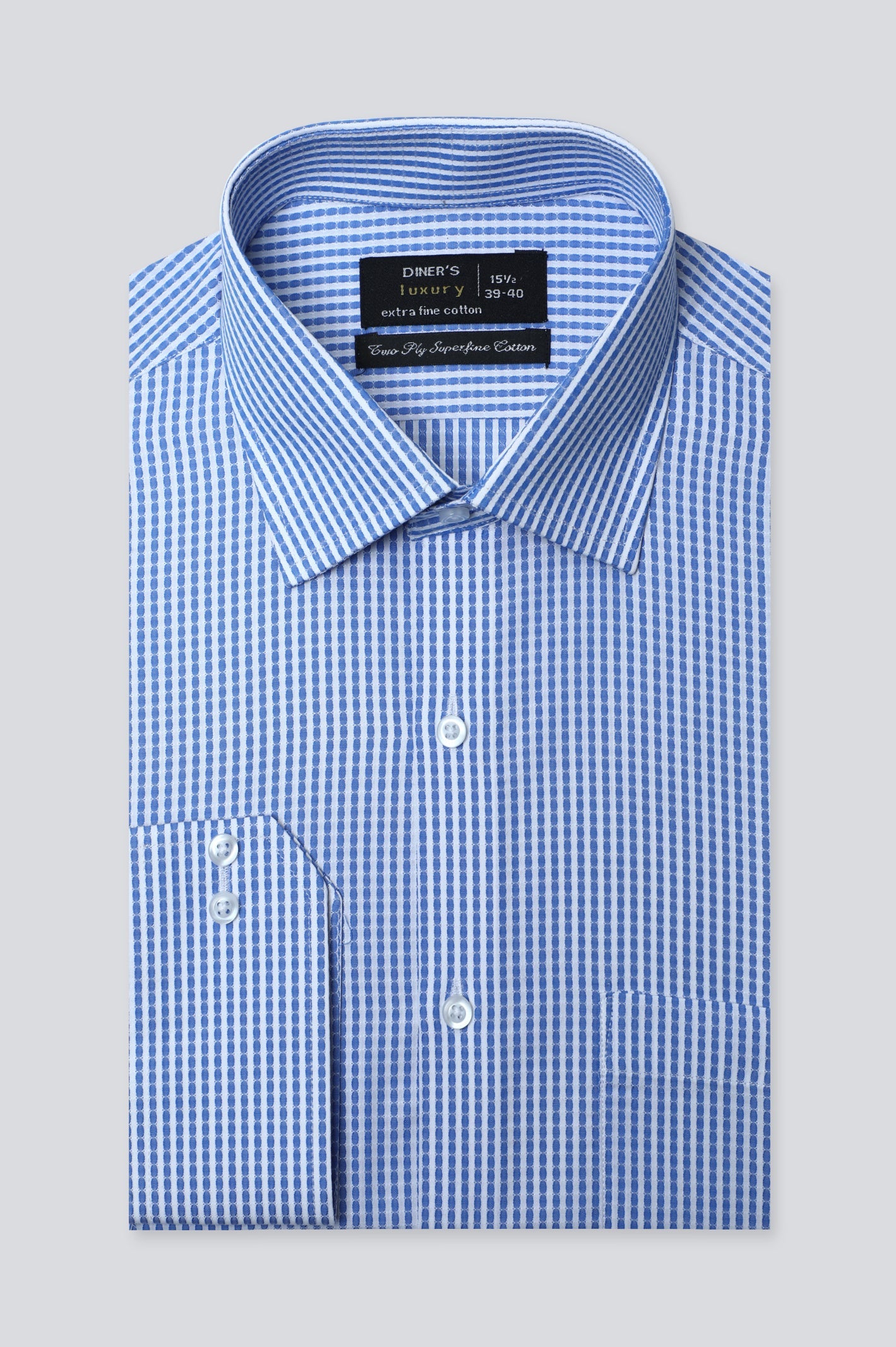 Blue Texture Formal Shirt For Men - Diners