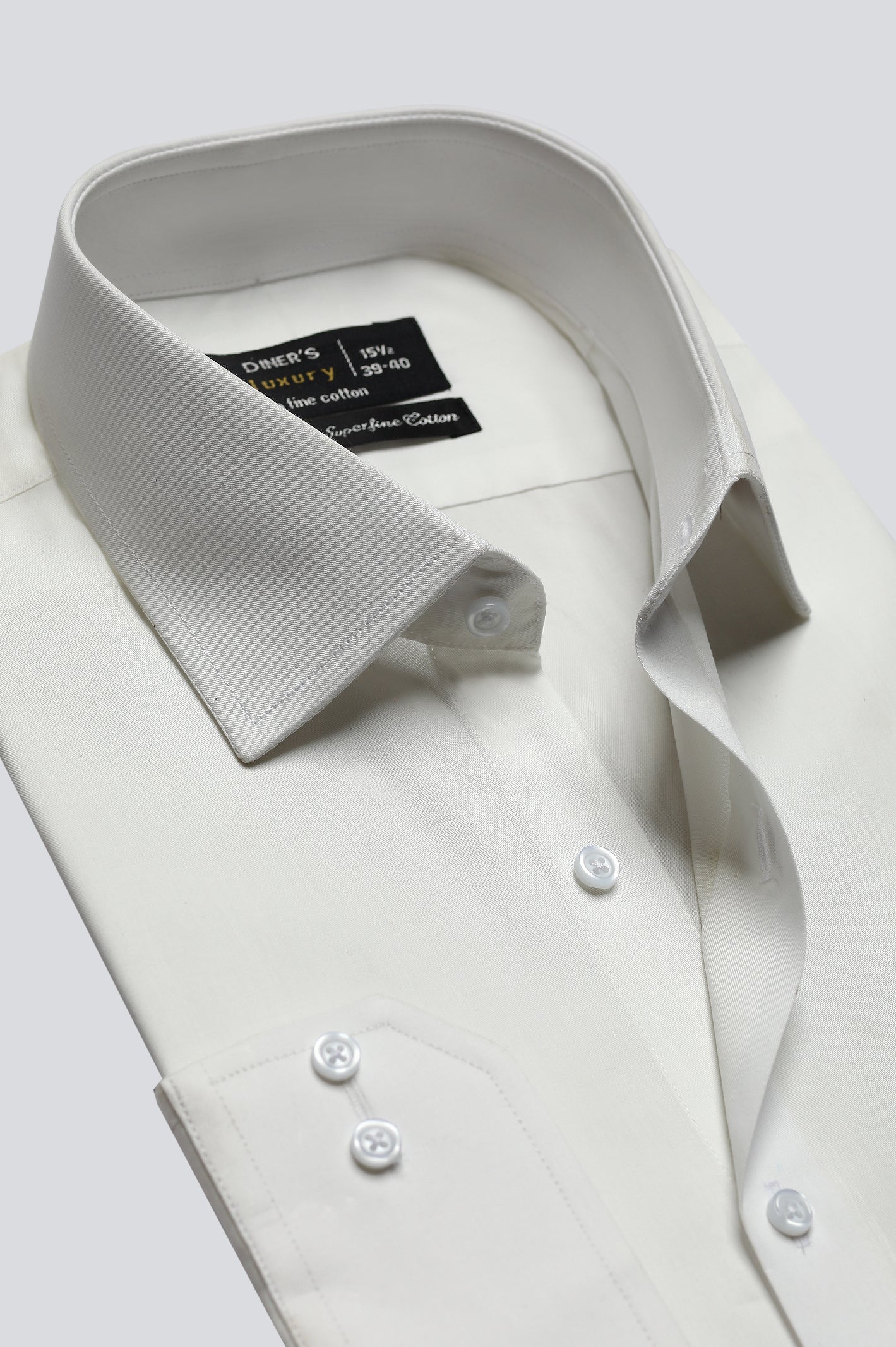 White Plain Formal Shirt For Men - Diners