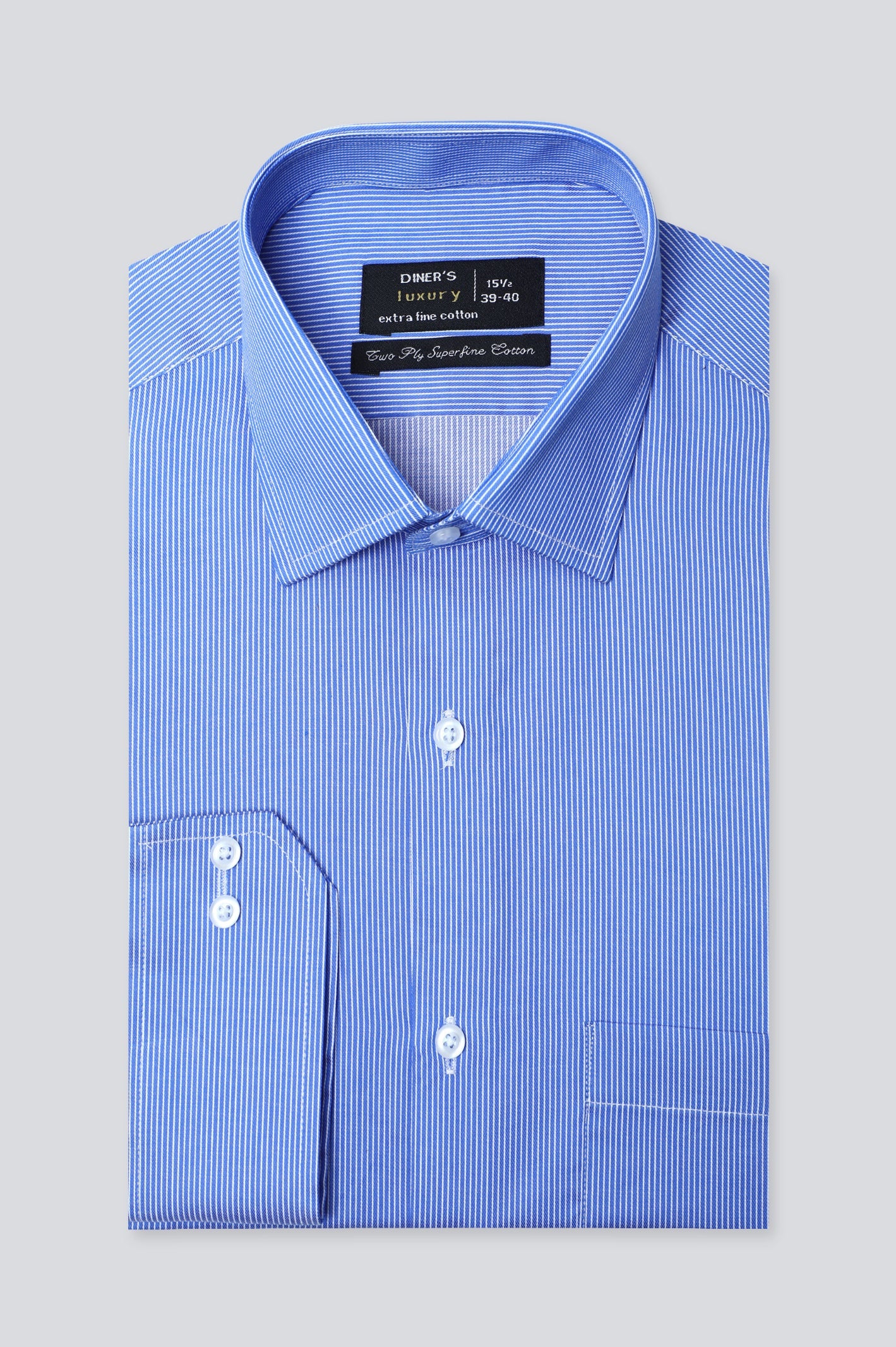 Dark Blue Pin Stripe Formal Shirt For Men - Diners