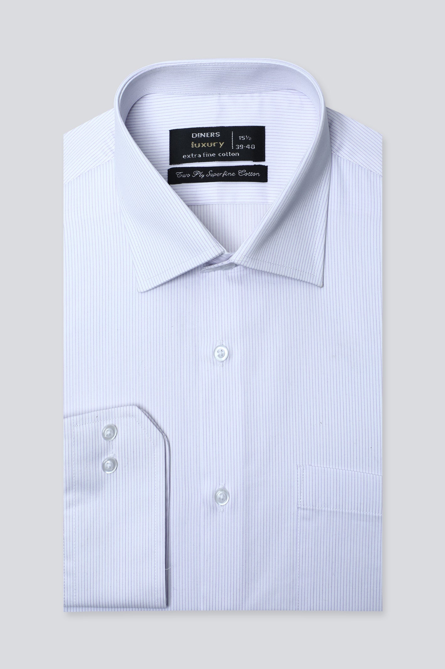 Light Purple Pin Stripe Formal Shirt For Men - Diners