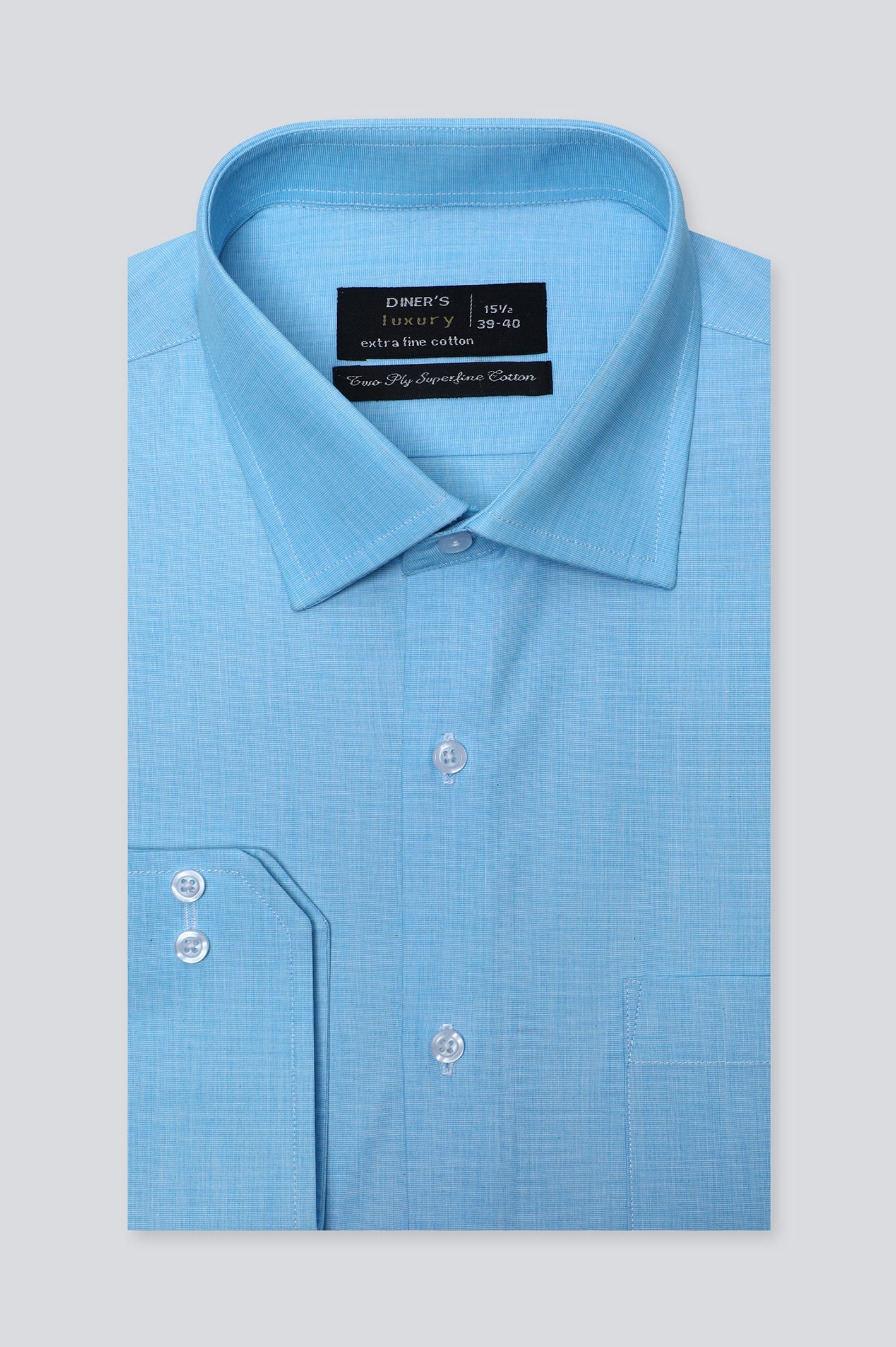 Cyan Texture Formal Shirt For Men - Diners