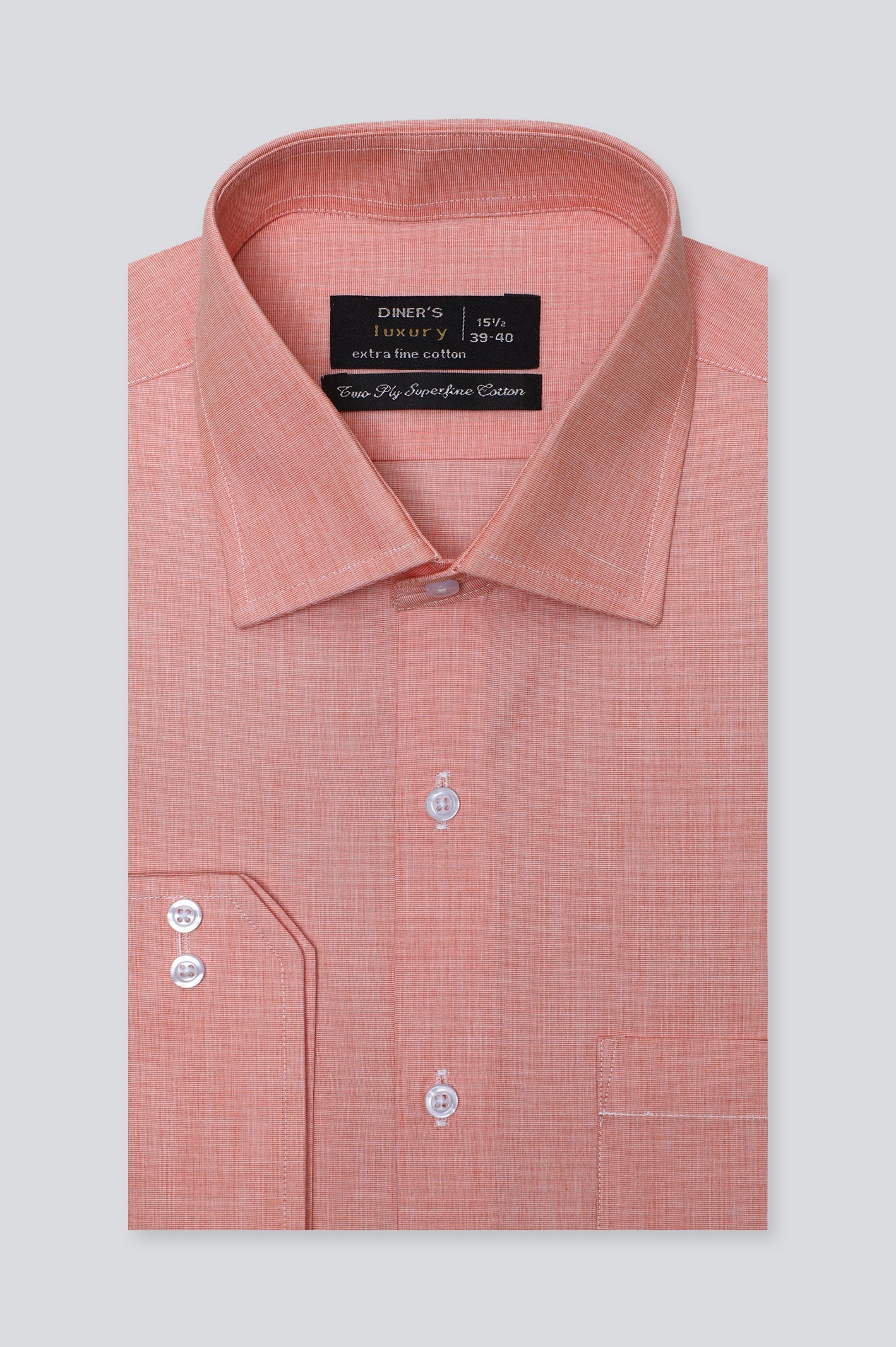 Peach Texture Formal Shirt For Men - Diners