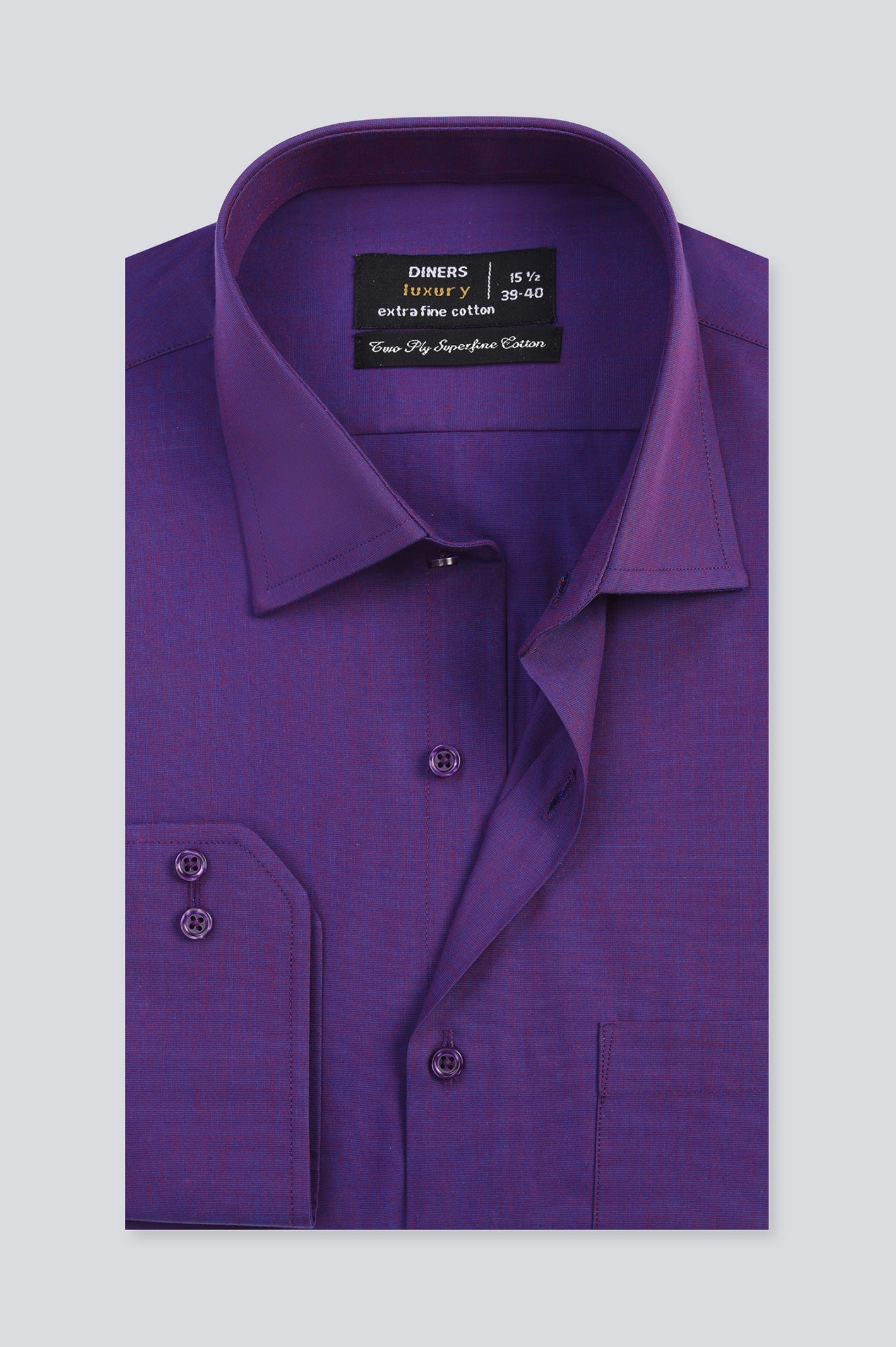 Purple Self Formal Shirt For Men - Diners